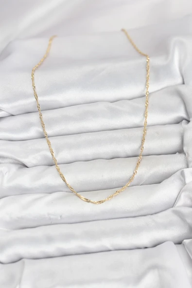 CM 14K Gold Renk Pirinç Ezme Burgu Model Kadın Kolye ürün görseli 1