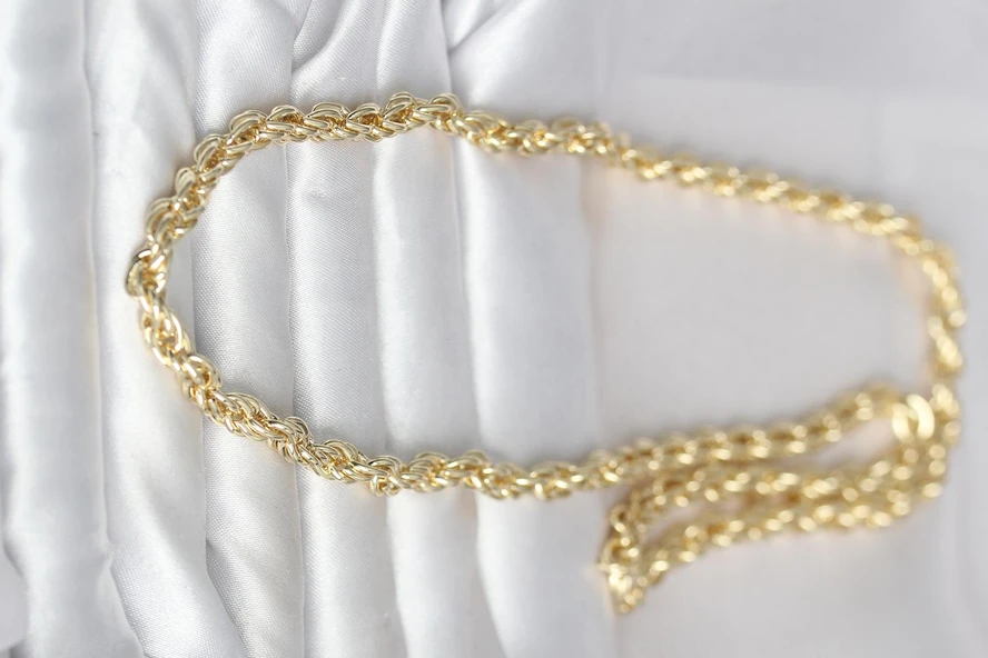 CM 14K Gold Renk Kalın Burgu Zincirli Model 60 cm Kadın Kolye ürün görseli 1