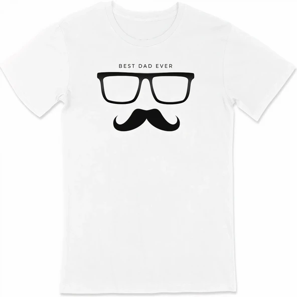Babalar Günü Hediye Baba Temalı Baskılı Oversize Bisiklet Yaka T-shirt - Beyaz ürün görseli 1