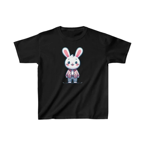Unisex Çocuk Baskılı T-shirt - Siyah ürün görseli 1