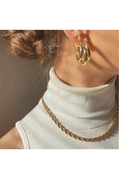 GOLD ÇELİK KADIN KÜPE ürün görseli 1