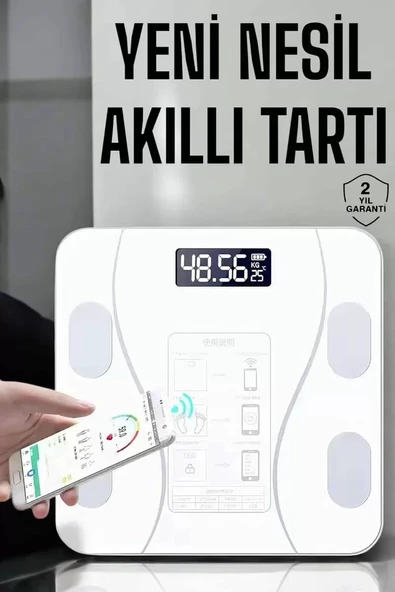 Nevamel® Tartı Baskül Dijital Elektronik Tartı Vücut Analiz Wifi Akıllı Yağ Ölçer ürün görseli 1