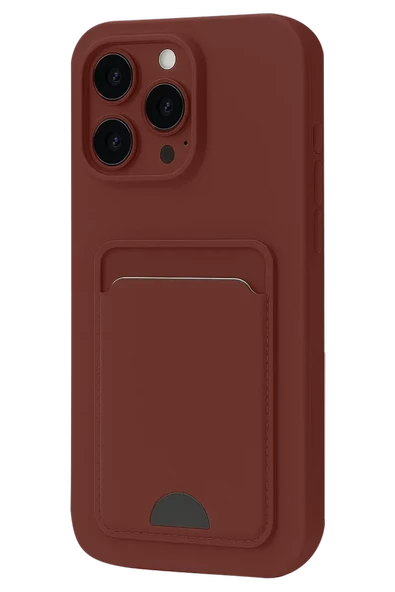 Newface Apple iPhone 16 Pro Kılıf Kelvin Kartvizitli Silikon - Bordo ürün görseli 1