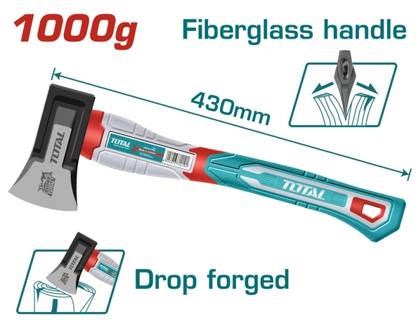 TOTAL FİBERGLAS SAPLI YARMA BALTA 1000 G THAX0611000F ürün görseli 1