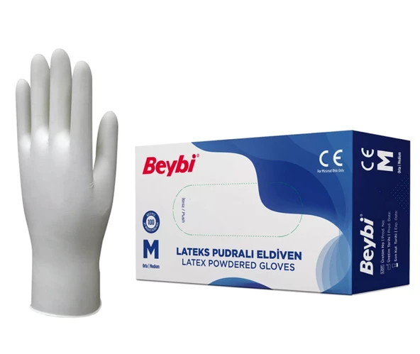 Beybi Eldiven Pudralı Medium 100 Adet ürün görseli 1