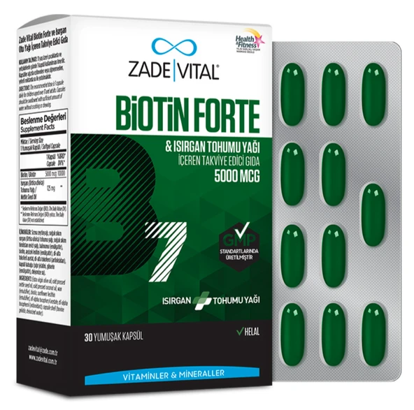Zade Vital Biotin Forte 30 Yumuşak Kapsül ürün görseli 1