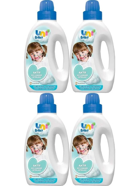 Uni Baby Aktif Sıvı Çamaşır Deterjanı 1500 ml 4 Adet ürün görseli 1