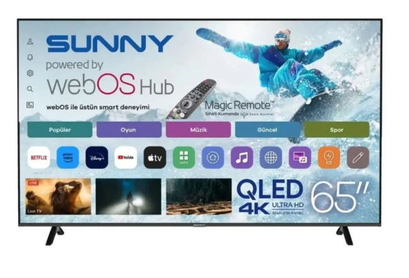Sunny SN65QUMLN-W02M 164 Ekran 4K webOS Smart Wifi QLed TV ürün görseli 1