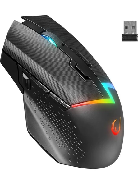 Rampage Drop M3 V2 Siyah RGB Şarjlı Optik Kablolu/Kablosuz Oyuncu Mouse Outlet ürün görseli 1