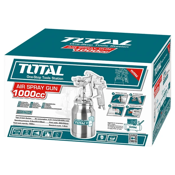 TOTAL Havalı Boya Tabancası TAT11002 - Resim 2