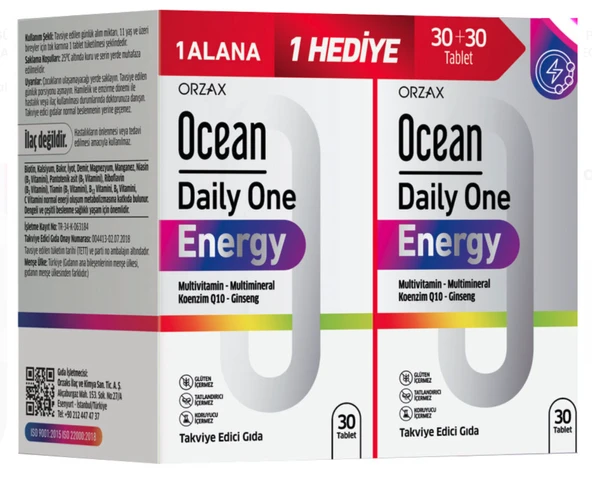 Ocean Daily One Energy 30 Tablet 2 Adet ürün görseli 1