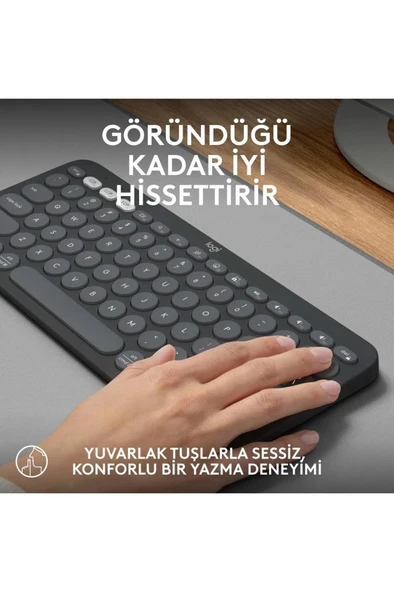 LOGITECH KLAVYE PEBBLE   K380S  KEYS 2 BLT - Resim 5