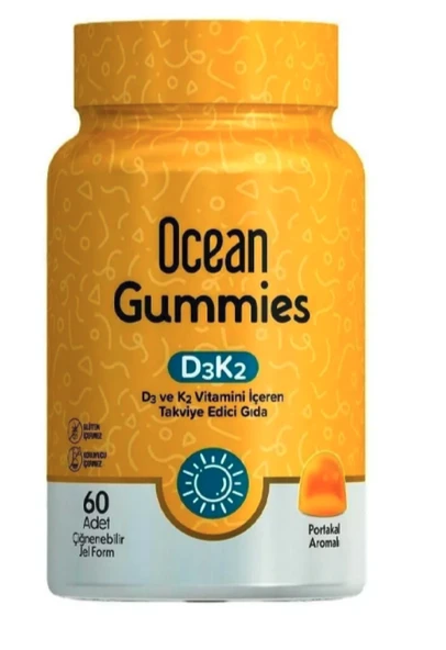 Ocean Gummies D3K2 60 Adet Çiğnenebilir Jel Form İçeren Takviye Edici Gıda ürün görseli 1
