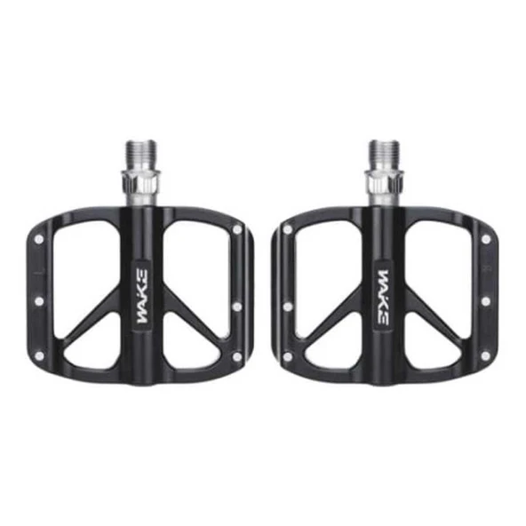 Wake Aluminyum Rulmanlı MTB BMX Pedal CR-MO Mil 95 x 74 x 18 mm 315 Gram Siyah ürün görseli 1