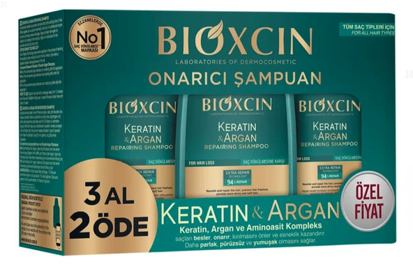 Bioxcin Keratin ve Argan Onarıcı Şampuan 300 ml - 3 Al 2 Öde ürün görseli 1