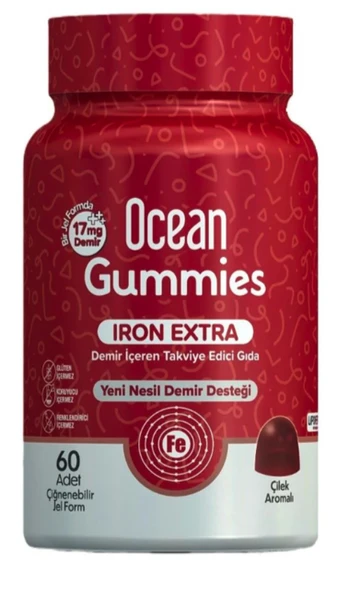 Ocean Gummies Iron Extra 17 mg 60 Çiğnenebilir Jel ürün görseli 1