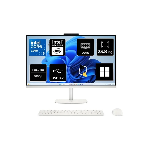 omnistudio 24-CU0009NT Intel Core 5 120U 64GB 2tb SSD W11 Pro 23.8" IPS All In One D61Z0EA Snertech ürün görseli 1