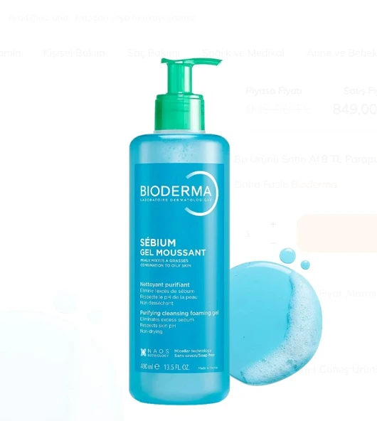 Bioderma Sebium Foaming Gel 400 Ml Numune Hediyeli ürün görseli 1