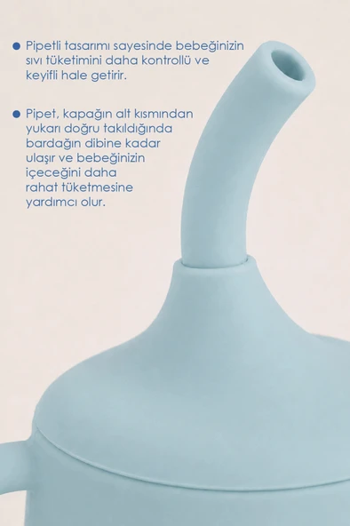 Babyjem Silikon Pipetli Bardak Mint - Resim 3
