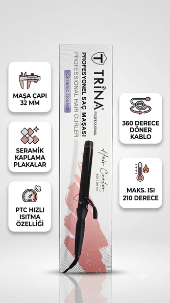 Trina Siyah Saç Maşası (32 Mm ) 0048 ürün görseli 1