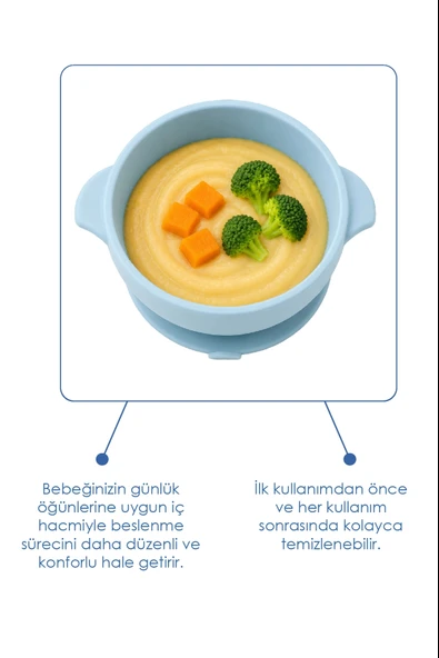 Babyjem Silikon Vakumlu Kase Mint - Resim 3