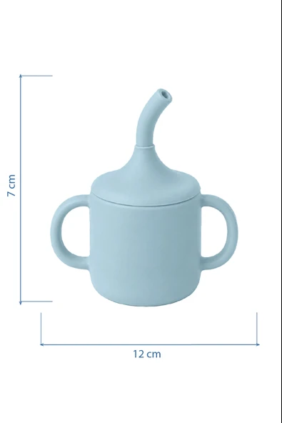 Babyjem Silikon Pipetli Bardak Mint - Resim 7