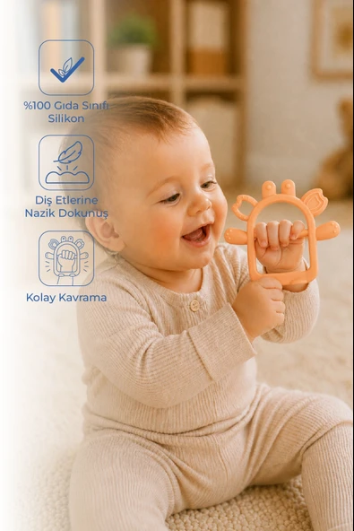Babyjem Silikon Kolay Kavrama Diş Kaşıyıcı Soft Somon ürün görseli 1