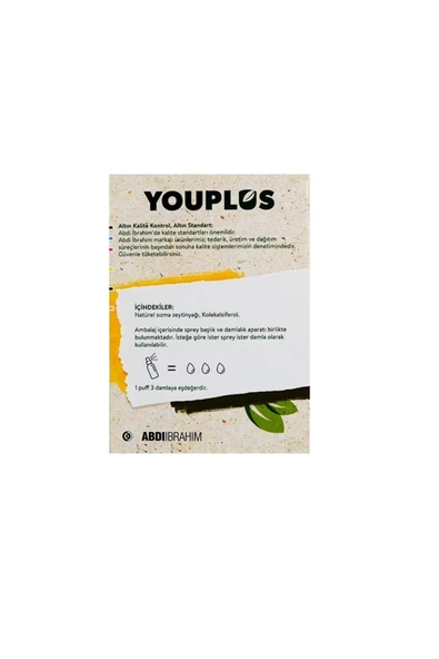 Youplus Vitamin D3 40 IU 20 ml Sprey - Resim 2