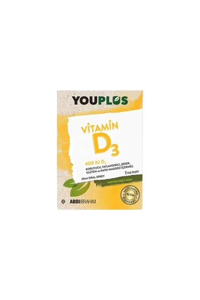 Youplus Vitamin D3 40 IU 20 ml Sprey ürün görseli 1