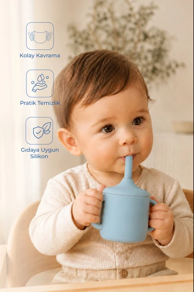 Babyjem Silikon Pipetli Bardak Mint ürün görseli 1