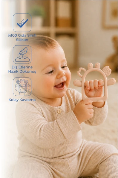 Babyjem Silikon Kolay Kavrama Diş Kaşıyıcı Pembe ürün görseli 1