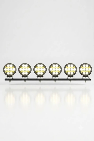 Çalışma Lambası Plastik Kare 6'lı Led Bar - Resim 2