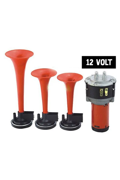Havalı Korna 3 Borulu Motorlu 12 Volt ürün görseli 1