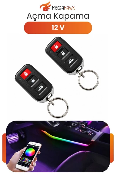 12V Uzaktan Kumandalı Açma Kapama Modülü Universal Araç Kontrol Sistemi Seti T-264 ürün görseli 1