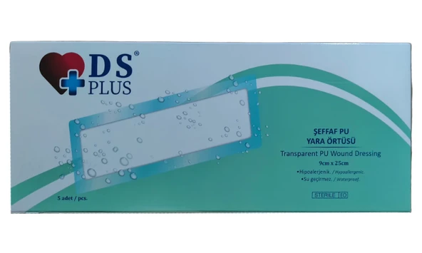 DS Plus Şeffaf Yara Örtüsü 9x25 cm 5li ürün görseli 1