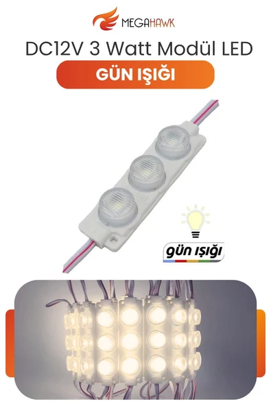 DC 12V 3W Gün Işığı Modül Parmak LED Su Geçirmez Tabela Aydınlatma Dekoratif LED Modül 10 Adet ürün görseli 1