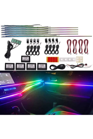 64 Renk RGB Araç İç Ambiyans Led Dekorasyon Ortam Işıkları ürün görseli 1