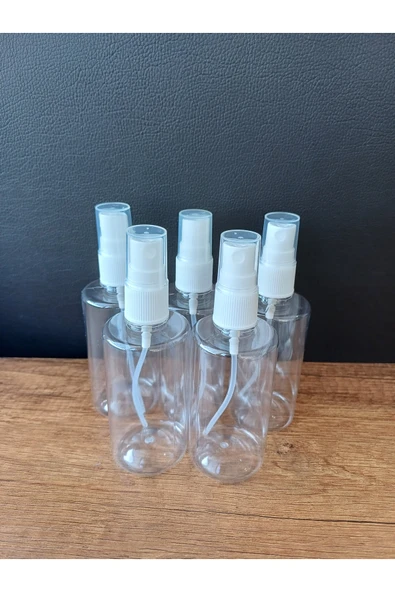 Sprey Başlıklı 100 ml Boş Pet Şişe 5 Adet Sağlam Sert Plastik - 100 ml ürün görseli 1