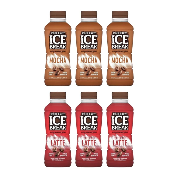 Ice Break Soğuk Kahve 375 ml Mocha ve Toffee Nut 6 li Karma Paket ürün görseli 1