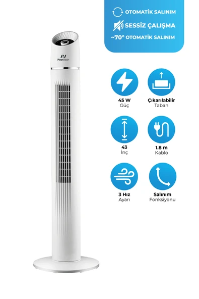 EV-116 Dikey Kule Tipi Vantilatör | Modern Tasarım | Etkili Serinlik ürün görseli 1