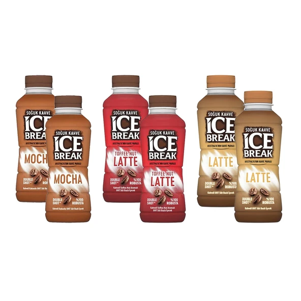 Ice Break Soğuk Kahve 375 ml 6 li Karma (Mocha - Toffee Nut - Latte) ürün görseli 1
