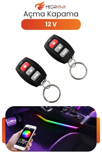 12V Uzaktan Kumandalı Açma Kapama Modülü Universal Araç Kontrol Sistemi Seti T-327 ürün görseli 1