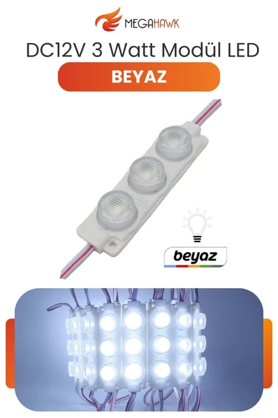 DC 12V 3W Beyaz Modül Parmak LED Su Geçirmez Tabela Aydınlatma Dekoratif LED Modül 1 Adet ürün görseli 1