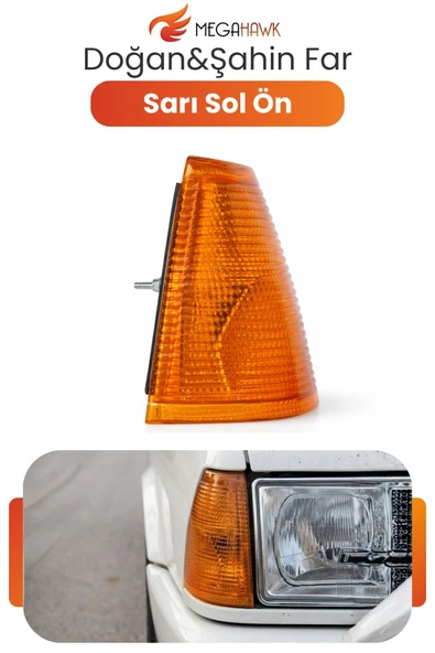 Doğan Şahin Ön Sinyal Lambası Sol Sarı Cam LED Uyumlu Köşe Sinyal Farı ürün görseli 1