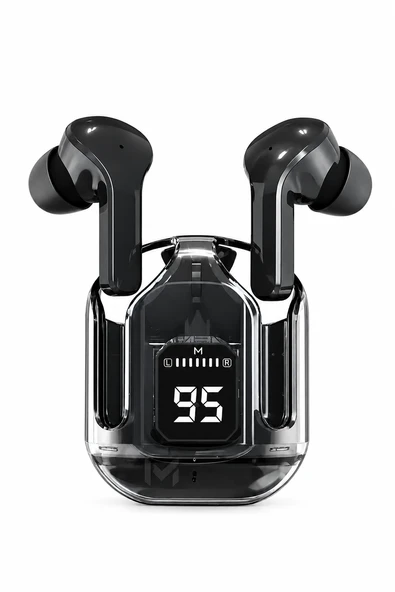 AİR31 Dijital Göstergeli Şeffaf Tasarım Bluetooth Kulaklık Dokunmatik Kontrollü HD Ses Kalitesine Sahip ürün görseli 1