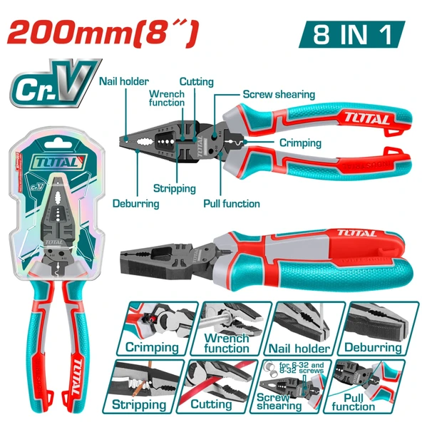 TOTAL 200MM MULTİ KOMBİNE PENSE THTMF186 ürün görseli 1