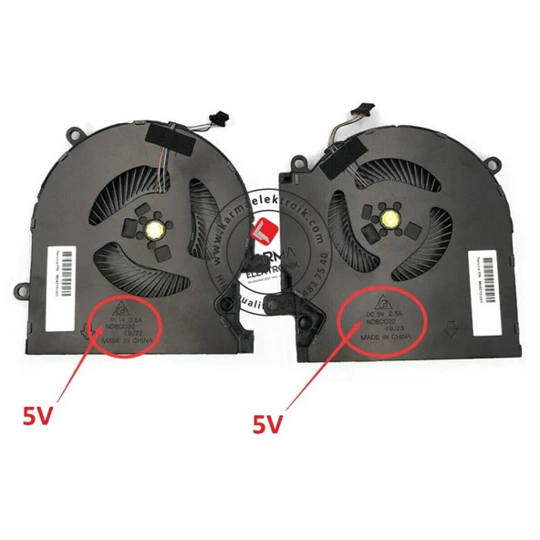Hp Omen 15-EN1002NT 39C81EA Notebook CPU+GPU Fanı / Sağ-Sol SET - 5V Versiyon ürün görseli 1