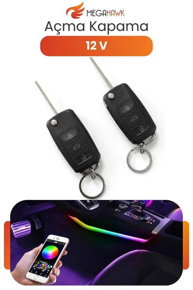 12V Uzaktan Kumandalı Açma Kapama Modülü Universal Araç Kontrol Sistemi Seti T-118 ürün görseli 1