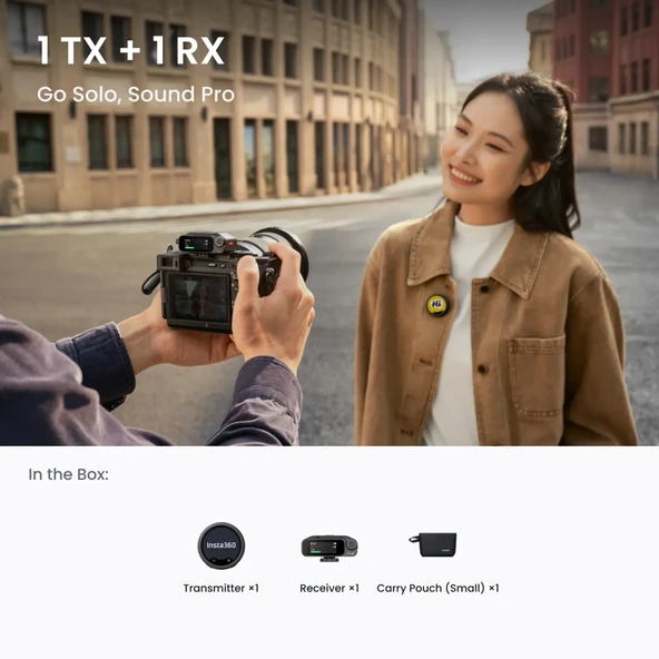 Insta360 Mic Pro Kablosuz Mikrofon Seti (1TX + 1RX) - Resim 2
