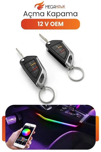 12V Uzaktan Kumandalı Açma Kapama Modülü Universal Araç Kontrol Sistemi Seti T-647 ürün görseli 1